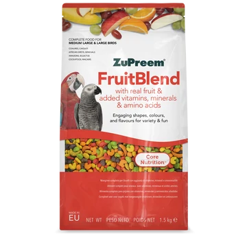 ZuPreem FruitBlend táp közepes- és nagytestű madaraknak, 1,5 kg